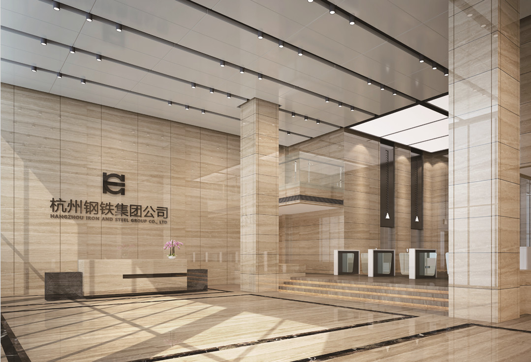 大厅空间通透明亮,硬朗大气.